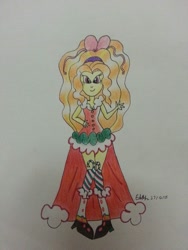 Size: 1224x1632 | Tagged: safe, artist:lizzyisme, adagio dazzle, equestria girls, paper, solo, traditional art