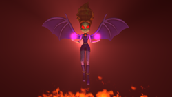 Size: 3840x2160 | Tagged: safe, artist:blumppidy, adagio dazzle, equestria girls, 3d, 3d model, red eyes, solo, wings