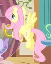 Size: 165x207 | Tagged: safe, screencap, fluttershy, pegasus, pony, three's a crowd, cropped, female, mare, plot, solo, spread wings, wings