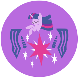 Size: 804x804 | Tagged: safe, artist:arylett-charnoa, derpibooru import, twilight sparkle, pony, unicorn, female, mare, multicolored mane, purple coat, solo