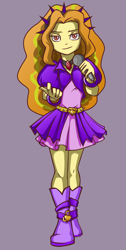 Size: 422x840 | Tagged: safe, artist:gabbslines, adagio dazzle, equestria girls, rainbow rocks, looking at you, microphone, solo