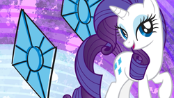 Size: 2560x1440 | Tagged: safe, derpibooru import, rarity, pony, unicorn, official, official art, rarity month, wallpaper