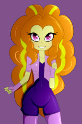 Size: 1600x2400 | Tagged: safe, artist:backgrounduser, adagio dazzle, equestria girls, clothes, fingerless gloves, gloves, simple background, smiling, solo