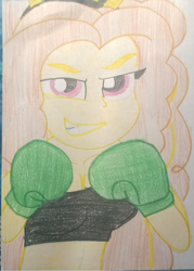 Size: 665x931 | Tagged: safe, artist:toyminator900, adagio dazzle, equestria girls, boxing gloves, traditional art