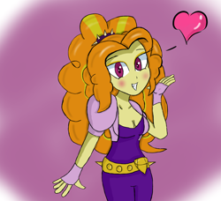 Size: 1298x1186 | Tagged: safe, artist:mildockart, adagio dazzle, equestria girls, rainbow rocks, adoragio, blushing, breasts, cleavage, cute, female, heart, looking at you, smiling, solo