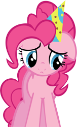 Size: 8698x14348 | Tagged: safe, artist:cyanlightning, pinkie pie, earth pony, pony, amending fences, .svg available, absurd resolution, hat, party hat, sad, simple background, solo, transparent background, vector