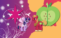 Size: 2560x1600 | Tagged: safe, artist:alicehumansacrifice0, artist:mixermike622, artist:ooklah, derpibooru import, big macintosh, twilight sparkle, earth pony, pony, clothes, cutie mark, cutie mark background, dress, female, male, shipping, stallion, straight, twimac, wallpaper