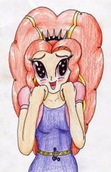 Size: 1738x2678 | Tagged: safe, artist:40kponyguy, derpibooru exclusive, adagio dazzle, equestria girls, adoragio, blushing, cute, heart eyes, looking at you, out of character, solo, squee, starry eyes, traditional art, wingding eyes