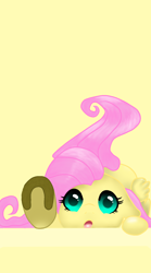 Size: 1000x1800 | Tagged: safe, fluttershy, pegasus, pony, female, mare, phone wallpaper, pink mane, solo, yellow coat