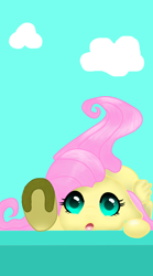 Size: 1000x1800 | Tagged: artist needed, safe, fluttershy, pegasus, pony, cloud, emerald, phone wallpaper, solo