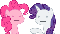 Size: 1920x1080 | Tagged: safe, edit, pinkie pie, rarity, earth pony, pony, unicorn, :, simple background, transparent background, vector, wat