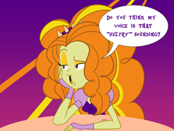 Size: 2400x1800 | Tagged: safe, artist:mofetafrombrooklyn, adagio dazzle, equestria girls, rainbow rocks, dialogue, faic, solo, speech bubble