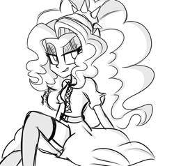 Size: 640x610 | Tagged: safe, artist:wubcakeva, adagio dazzle, equestria girls, monochrome, sketch, solo