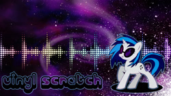 Size: 1600x900 | Tagged: safe, artist:aloopyduck, derpibooru import, dj pon-3, vinyl scratch, pony, unicorn, solo, wallpaper