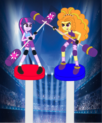 Size: 1360x1640 | Tagged: safe, artist:animekid0839, adagio dazzle, twilight sparkle, equestria girls, rainbow rocks, american gladiators, joust, sports