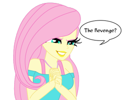 Size: 1024x838 | Tagged: safe, artist:cbear624, fluttershy, a fine line, better together, equestria girls, asking, breasts, dialogue, evil grin, fluttershy's revenge, grin, hootershy, lipstick, pure unfiltered evil, smiling