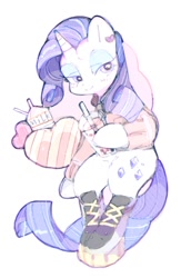 Size: 780x1200 | Tagged: safe, artist:poneko-chan, rarity, pony, unicorn, drink, female, mare, solo