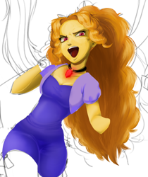 Size: 590x703 | Tagged: safe, artist:rileyav, adagio dazzle, equestria girls, rainbow rocks, microphone, solo, wip