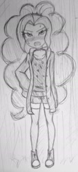 Size: 1024x2246 | Tagged: safe, artist:trainbang, adagio dazzle, equestria girls, clothes, converse, shoes, sketch, solo, traditional art