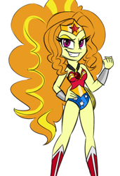 Size: 518x756 | Tagged: safe, artist:wubcakeva, adagio dazzle, equestria girls, rainbow rocks, bare shoulders, clothes, cosplay, costume, sleeveless, solo, strapless, wonder woman