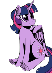 Size: 826x1169 | Tagged: safe, artist:darkhestur, derpibooru import, twilight sparkle, twilight sparkle (alicorn), alicorn, pony, female, mare, simple background, solo, underhoof, white background