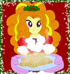 Size: 2722x2907 | Tagged: safe, artist:zefrenchm, adagio dazzle, equestria girls, christmas, cookie, cute, food, looking at you, solo