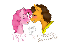 Size: 1024x768 | Tagged: safe, artist:kimyowolf, cheese sandwich, pinkie pie, earth pony, pony, cheesepie, male, shipping, straight