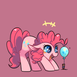 Size: 450x450 | Tagged: safe, artist:phyllismi, pinkie pie, earth pony, pony, balloon, female, mare, pink coat, pink mane, solo