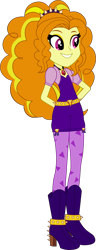 Size: 892x2312 | Tagged: safe, artist:robocheatsy, adagio dazzle, equestria girls, rainbow rocks, boots, clothes, cute, hands behind back, high heel boots, simple background, smiling, solo, transparent background, vector