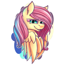 Size: 1700x1700 | Tagged: safe, artist:midnightsix3, fluttershy, pegasus, pony, looking at you, open mouth, smiling, solo