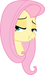 Size: 825x1357 | Tagged: safe, artist:algonquinmaniac, fluttershy, pegasus, pony, it ain't easy being breezies, lidded eyes, simple background, solo, transparent background, vector