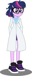 Size: 1021x2399 | Tagged: safe, artist:xebck, derpibooru import, edit, sci-twi, twilight sparkle, equestria girls, rainbow rocks, adorkable, clothes, cute, dork, lab coat, science, scientist, short skirt long jacket, simple background, solo, transparent background, twiabetes, vector