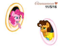 Size: 4076x3281 | Tagged: safe, artist:cinnamon-swirls, cheese sandwich, pinkie pie, earth pony, pony, cheesepie, male, portal, shipping, simple background, straight, transparent background