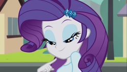 Size: 1920x1080 | Tagged: safe, screencap, rarity, equestria girls, player piano, rainbow rocks, bedroom eyes, jewelry, lidded eyes, pointing, solo, sparkles