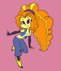 Size: 3000x3500 | Tagged: safe, artist:khuzang, adagio dazzle, equestria girls, rainbow rocks, arm warmers, bojack unbound, boots, breasts, cleavage, clothes, cosplay, costume, crossover, dragon ball, dragon ball z, dragonball z: bojack unbound, evening gloves, female, fighting trousers, fingerless elbow gloves, fingerless gloves, gloves, hairband, long gloves, parachute pants, simple background, smiling, solo, zangya