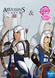 Size: 1600x2263 | Tagged: safe, artist:angelpony99, applejack, human, arrow, assassin, assassin's creed, bow (weapon), bow and arrow, connor kenway, crossover, humanized