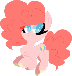 Size: 733x775 | Tagged: safe, artist:pondee, pinkie pie, earth pony, pony, fluffy, jumping, looking at you, simple background, smiling, solo, transparent background