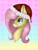 Size: 1024x1365 | Tagged: safe, artist:dawndream2003, fluttershy, pegasus, pony, blushing, bust, cute, hat, santa hat, shyabetes, simple background, solo