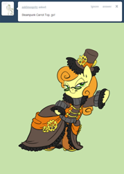 Size: 500x697 | Tagged: safe, artist:carnifex, carrot top, golden harvest, april fools, clothes, dress, steampunk