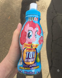 Size: 952x1200 | Tagged: safe, pinkie pie, apple juice, irl, juice, merchandise, photo, toy