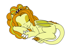 Size: 1918x1349 | Tagged: safe, artist:linedraweer, adagio dazzle, kirin, commission, simple background, sleeping, solo, species swap, transparent background, vector