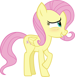 Size: 5836x6000 | Tagged: safe, artist:slb94, fluttershy, pegasus, pony, absurd resolution, blushing, cute, nervous, raised hoof, shyabetes, simple background, solo, transparent background, vector, younger