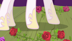 Size: 1280x720 | Tagged: safe, screencap, princess celestia, alicorn, pony, horse play, flower, hoof shoes, hooves, legs, pictures of legs, rose
