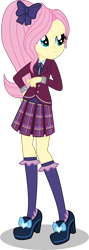 Size: 2660x7500 | Tagged: safe, artist:limedazzle, fluttershy, equestria girls, friendship games, absurd resolution, alternate universe, clothes, crystal prep academy, crystal prep academy uniform, crystal prep shadowbolts, high heels, pleated skirt, ponytail, school uniform, shoes, simple background, skirt, socks, solo, transparent background, vector