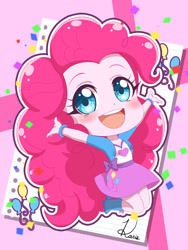 Size: 1024x1365 | Tagged: safe, artist:karis-coba, pinkie pie, equestria girls, chibi, solo