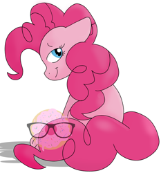 Size: 1024x1098 | Tagged: safe, artist:donutnerd, pinkie pie, earth pony, pony, obtrusive watermark, simple background, solo, watermark