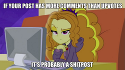 Size: 765x430 | Tagged: safe, edit, edited screencap, screencap, adagio dazzle, equestria girls, rainbow rocks, computer, image macro, lidded eyes, meme, monitor, solo