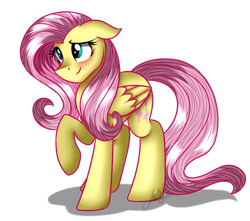 Size: 1300x1150 | Tagged: safe, artist:jack-pie, fluttershy, pegasus, pony, blushing, cute, raised hoof, shyabetes, simple background, solo, transparent background