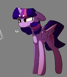 Size: 3570x4121 | Tagged: safe, artist:bloodatius, twilight sparkle, twilight sparkle (alicorn), alicorn, pony, :i, beanbrows, eyebrows, female, floppy ears, mare, solo, vulgar