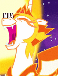 Size: 368x480 | Tagged: safe, edit, edited screencap, screencap, daybreaker, alicorn, a royal problem, and that's terrible, animated, caption, cookie, cropped, evil laugh, food, gif, gif with captions, helmet, image macro, impact font, mane of fire, meme, pure unfiltered evil, solo, text, you monster